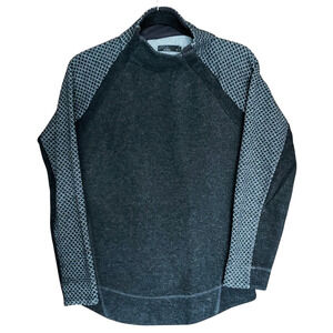 PrAna Brandie Women's Wool Blend Charcoal Gray Heather Sweater Side Snap Neck MD